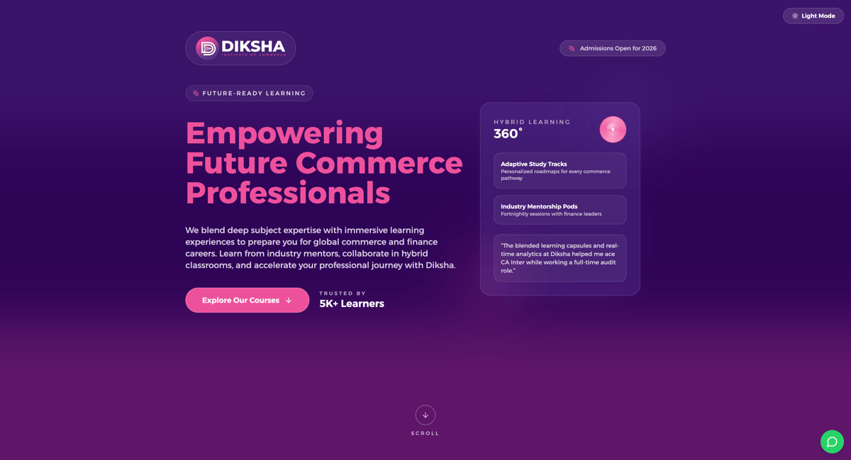 Diksha Institute of Commerce – Academic Website